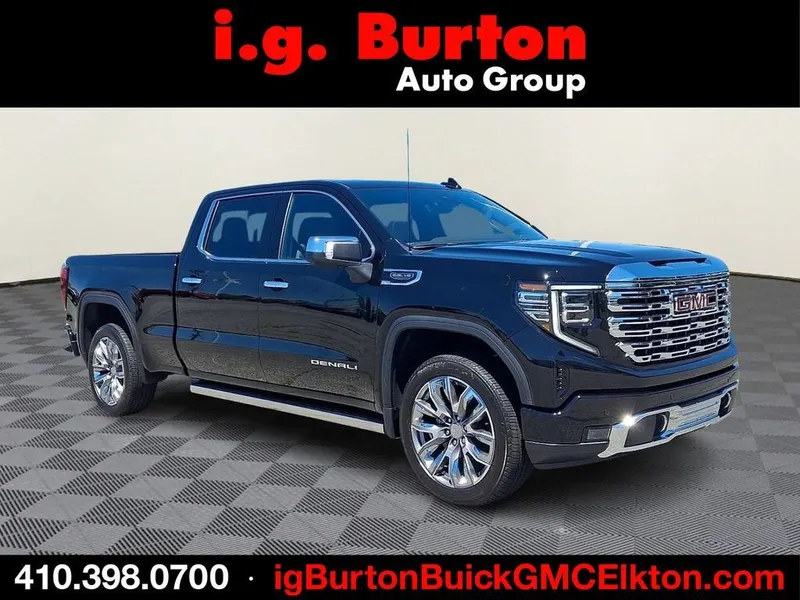 2026 GMC Sierra 1500 Denali in Onyx Black — front three-quarter view