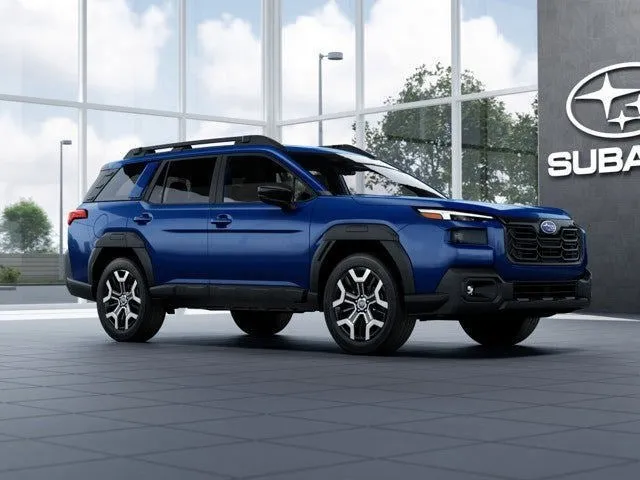 2026 Subaru OUTBACK Touring XT in Sapphire Blue Pearl — front three-quarter view