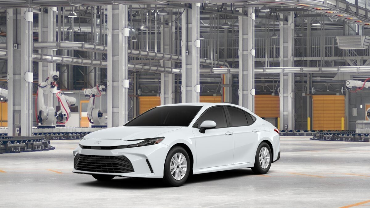 2026 Toyota Camry LE in Ice Cap — front three-quarter view