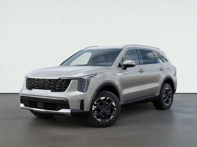 2026 Kia SORENTO S in Ivory Silver — front three-quarter view