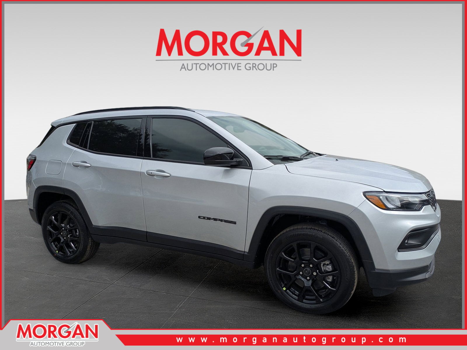 2026 Jeep Compass Latitude in Silver — front three-quarter view