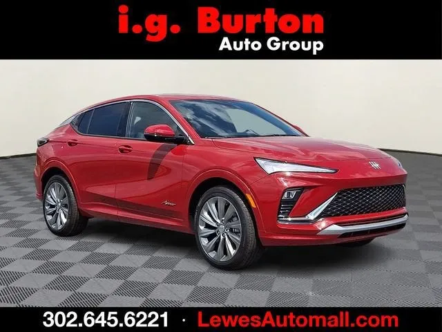 2026 Buick Envista Avenir in Brilliant Red — front three-quarter view
