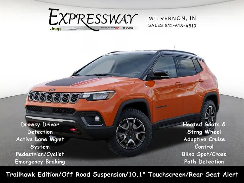 2026 Jeep Compass Trailhawk in Joose Exterior Paint — front three-quarter view