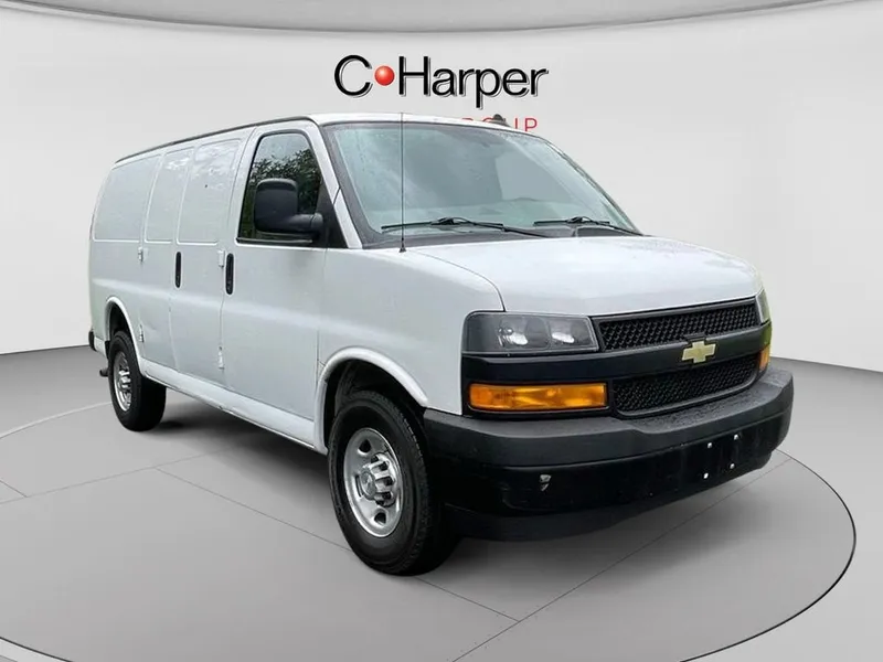 2021 Chevrolet Express Cargo 3500 RWD 3500 Regular Wheelbase WT in Summit White — front three-quarter view