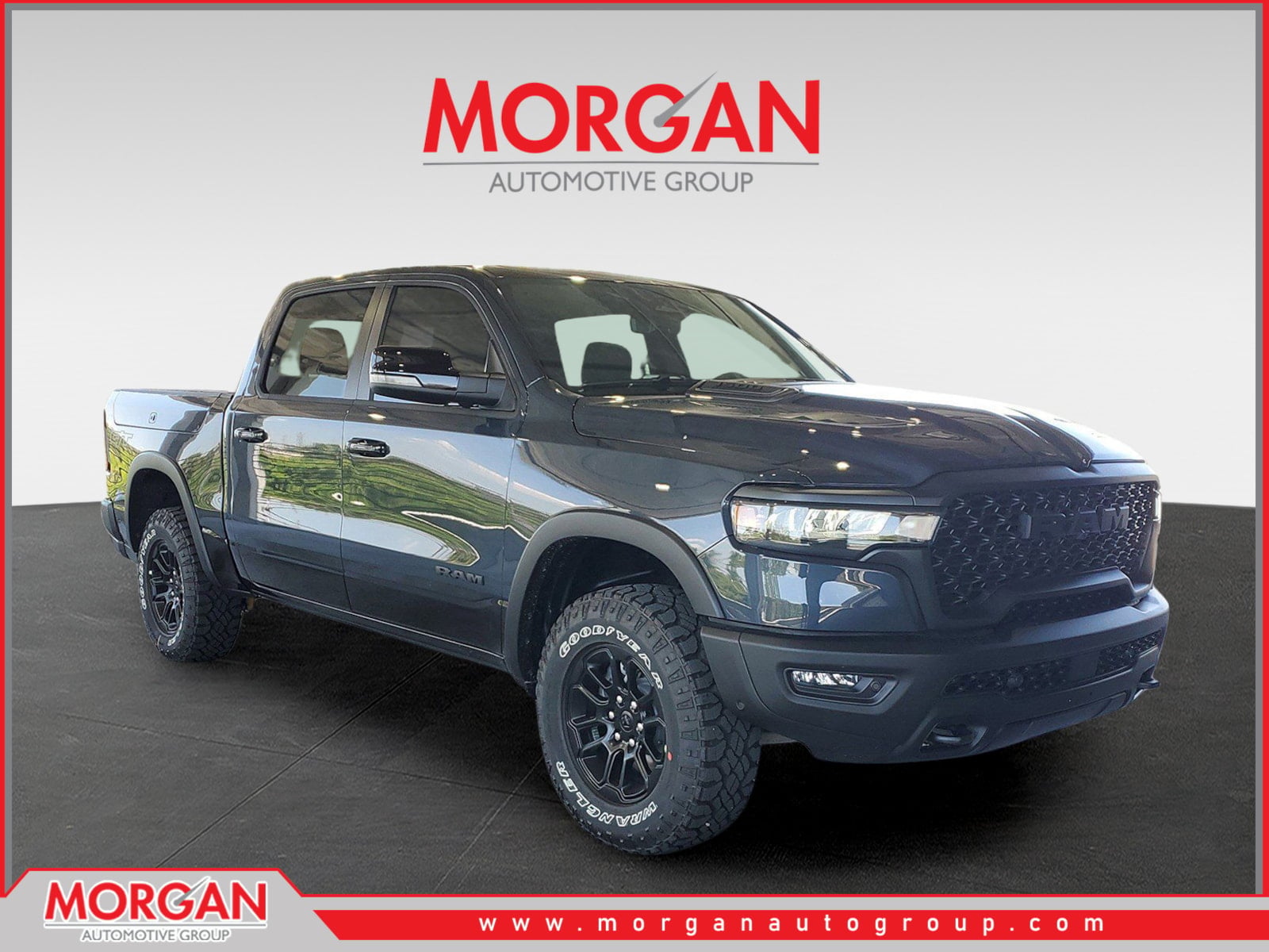 2026 Ram 1500 Rebel in Forged Blue Metallic — front three-quarter view