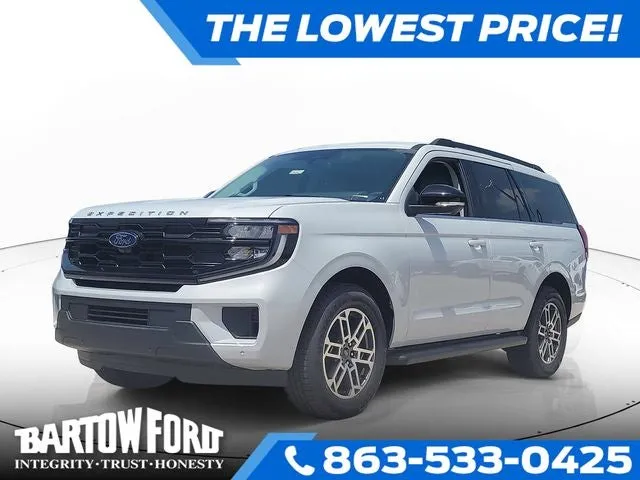 2026 Ford Expedition Active in Silver Metallic — front three-quarter view