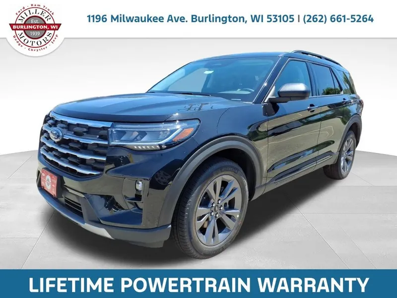 2026 Ford Explorer Active in Black — front three-quarter view