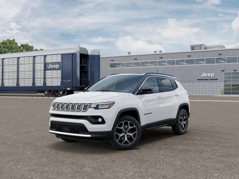 2026 Jeep Compass COMPASS LIMITED 4X4 in Bright White Clear-Coat Exterior Paint — front three-quarter view