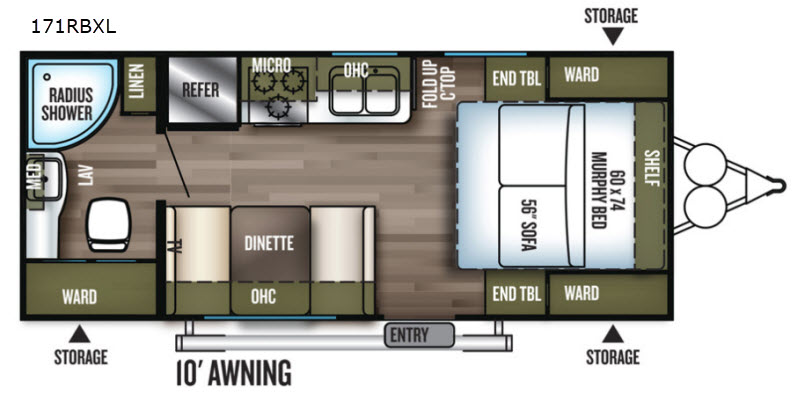 2018 Forest River Wildwood X-Lite — front three-quarter view