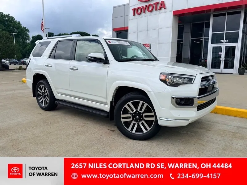 2023 Toyota 4Runner Limited in Blizzard Pearl — front three-quarter view
