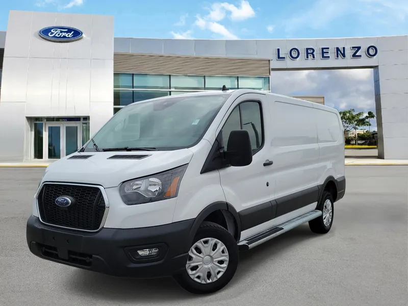 2025 Ford Transit Cargo Van Base in Oxford White — front three-quarter view