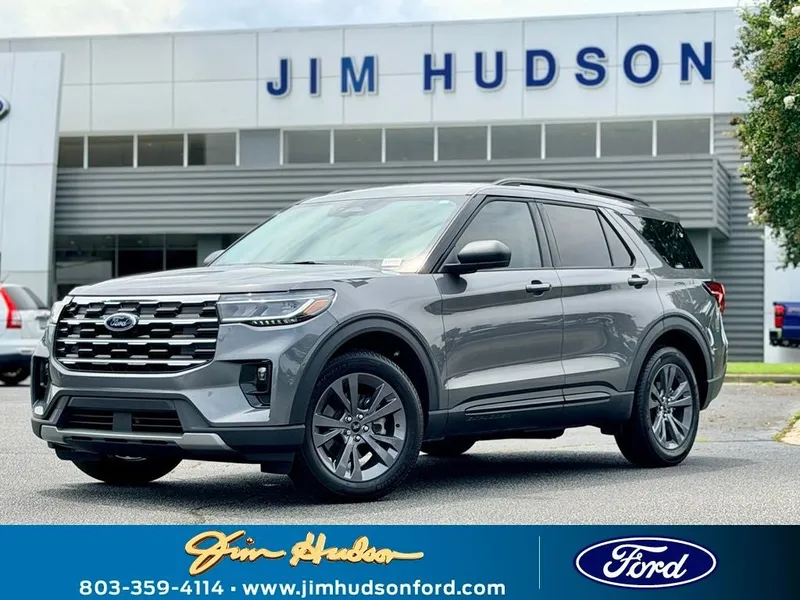 2026 Ford Explorer Active in Gray Metallic — front three-quarter view