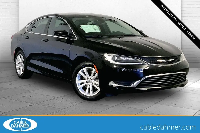 2017 Chrysler 200 Limited Platinum in Black Clearcoat — front three-quarter view