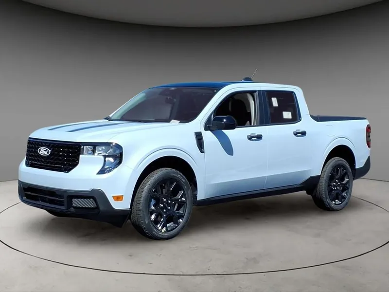 2026 Ford Maverick XLT in White Metallic — front three-quarter view