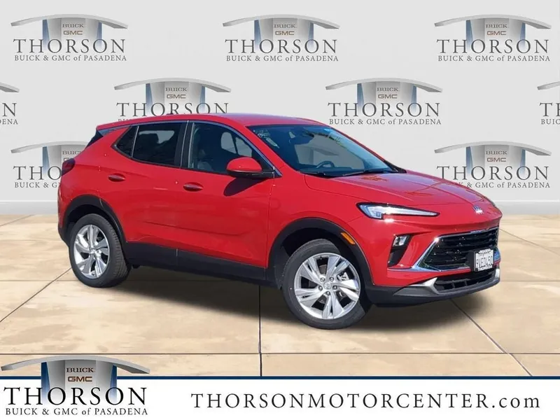 2026 Buick Encore GX Preferred in Brilliant Red — front three-quarter view