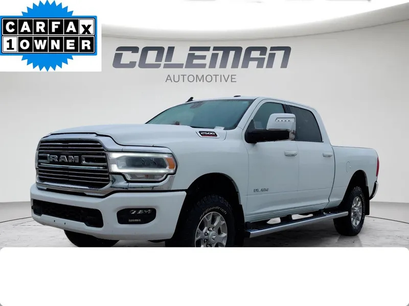 2024 RAM 2500 Laramie in White — front three-quarter view