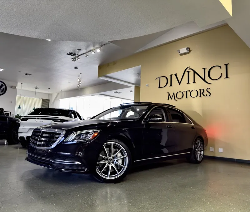 2019 Mercedes-Benz S-Class in Black — front three-quarter view