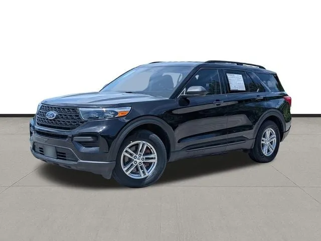 2022 Ford Explorer XLT in Black Metallic — front three-quarter view