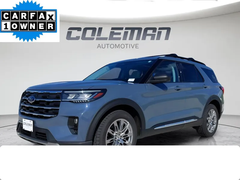 2025 Ford Explorer Active in Vapor Blue Metallic — front three-quarter view