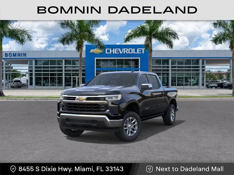 2026 Chevrolet Silverado 1500 LT in Black — front three-quarter view