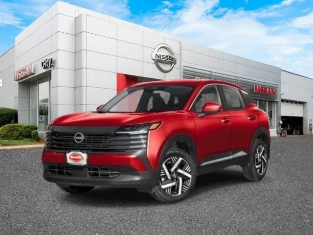 2026 Nissan Kicks SV in Scarlet Ember Tintcoat — front three-quarter view