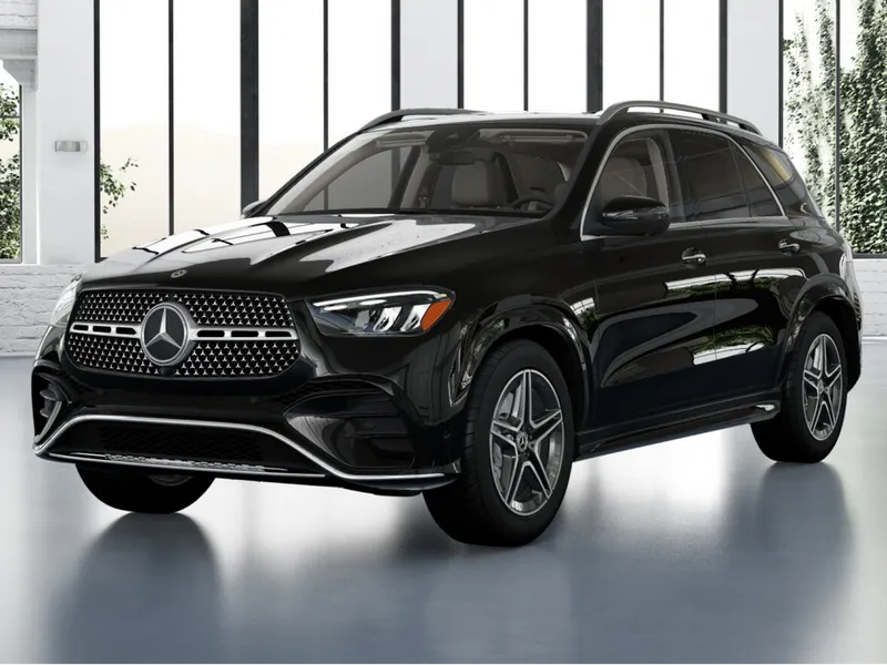 2026 Mercedes-Benz GLE 350 in Obsidian Black Metallic — front three-quarter view