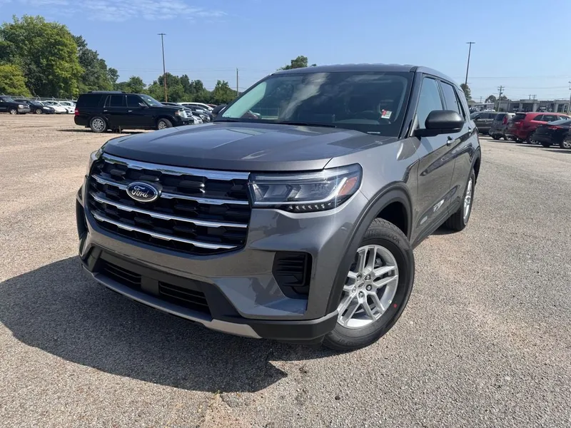 2026 Ford Explorer Active in Gray Metallic — front three-quarter view