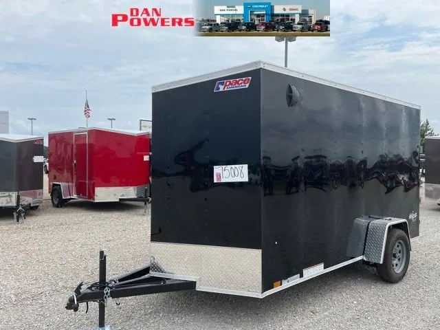 2023 PACE CARGO DELUXE 6X12 Base in Black — front three-quarter view