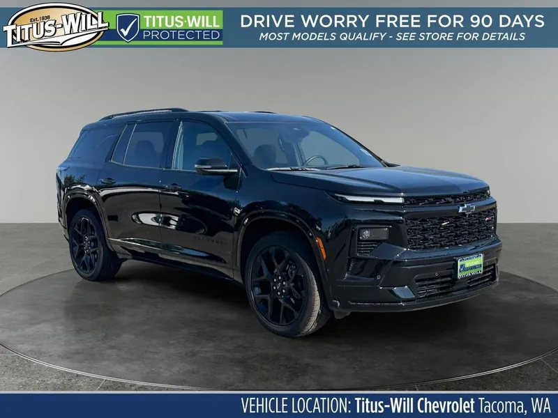 2024 Chevrolet Traverse RS in Mosaic Black Metallic — front three-quarter view