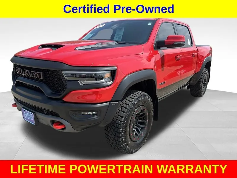 2021 RAM 1500 TRX in Flame Red Clearcoat — front three-quarter view
