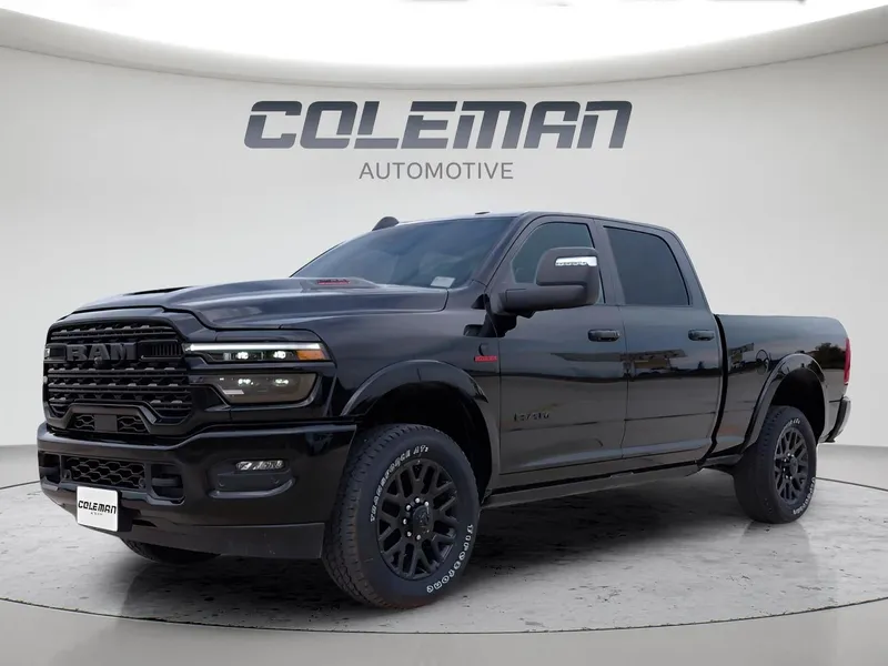 2026 RAM 2500 Limited in Diamond Black Crystal Pearl-Coat Exterior Paint — front three-quarter view