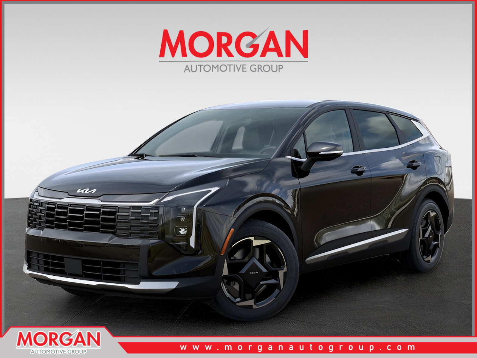 2026 Kia Sportage EX in Ebony Black — front three-quarter view