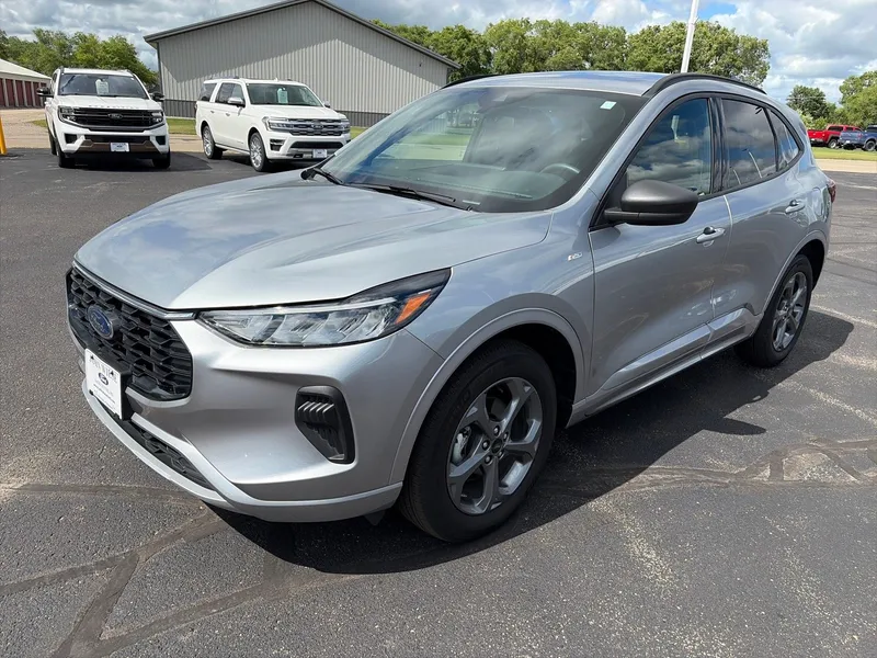 2024 Ford Escape ST LINE AWD in Iconic Silver Metallic — front three-quarter view