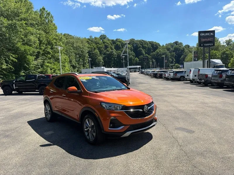 2022 Buick Encore GX Select in Sunset Glow Metallic — front three-quarter view