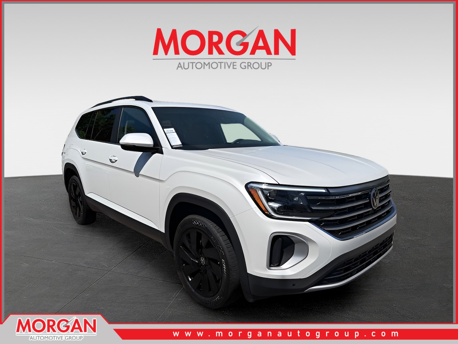 2026 Volkswagen Atlas 2.0T SE w/Technology in White — front three-quarter view