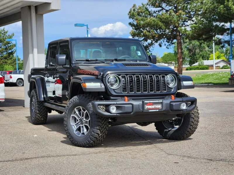 2026 Jeep Gladiator GLADIATOR MOJAVE X 4X4 in Black Clear-Coat Exterior Paint — front three-quarter view