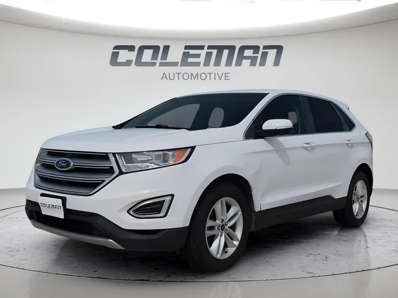 2017 Ford Edge SEL in Oxford White — front three-quarter view