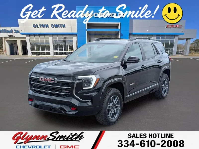 2026 GMC Terrain AT4 in Ebony Twilight Metallic — front three-quarter view