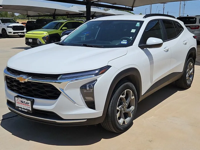 2026 Chevrolet Trax LT in Summit White — front three-quarter view