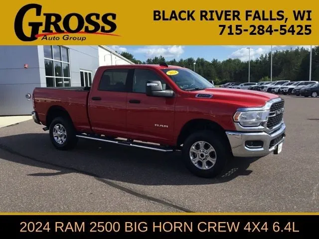 2024 RAM 2500 Big Horn in Flame Red Clearcoat — front three-quarter view