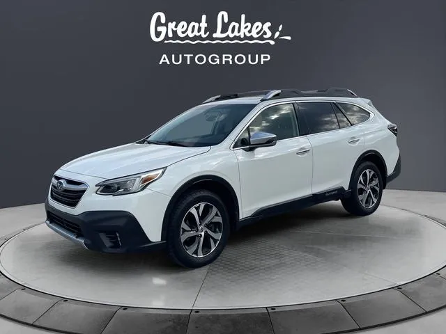 2022 Subaru Outback Touring XT in Crystal White Pearl — front three-quarter view