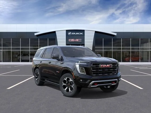 2026 GMC Yukon AT4 Ultimate in Onyx Black — front three-quarter view