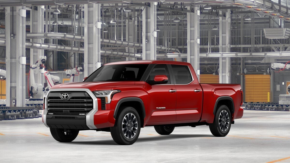 2026 Toyota Tundra Limited in Supersonic Red — front three-quarter view