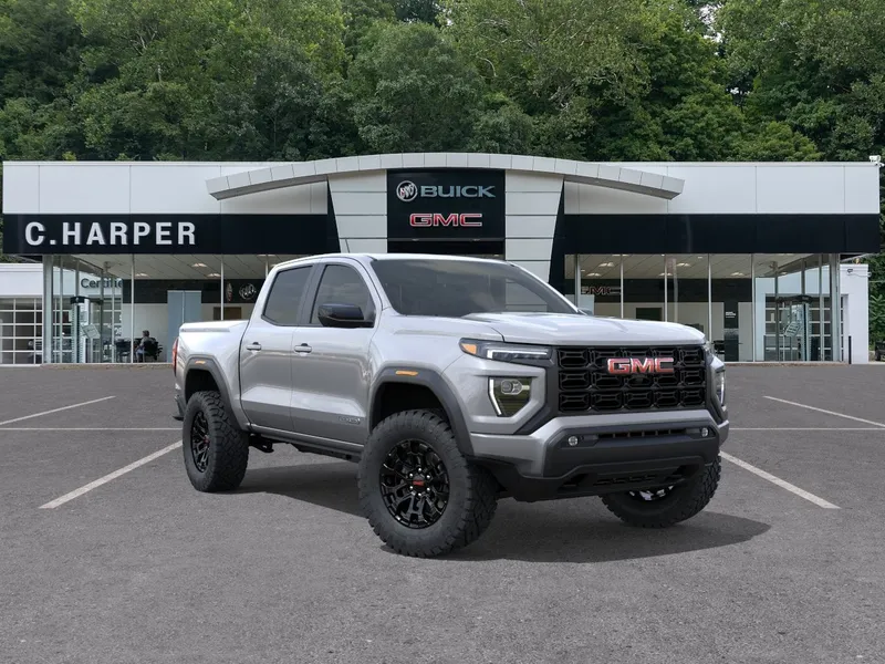 2026 GMC Canyon Elevation in Sterling Metallic — front three-quarter view