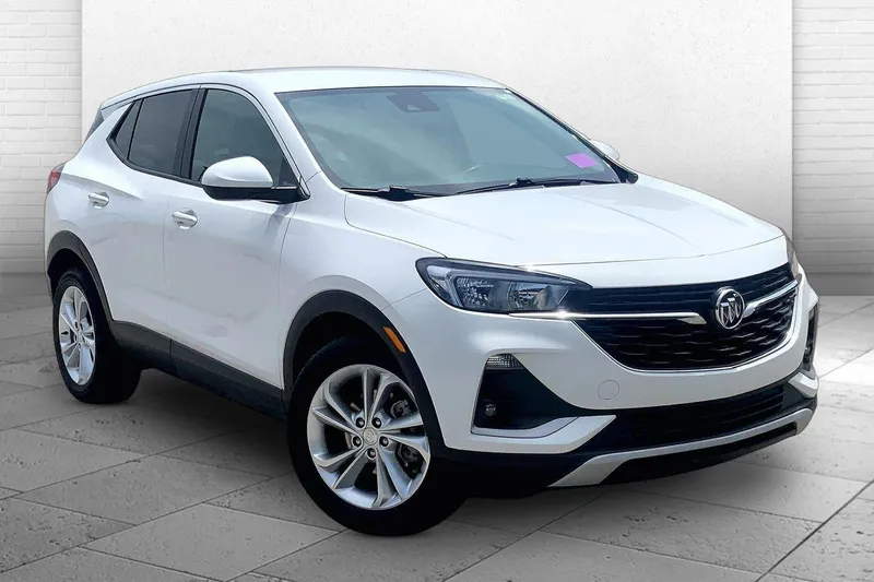 2023 Buick Encore GX Preferred in Summit White — front three-quarter view