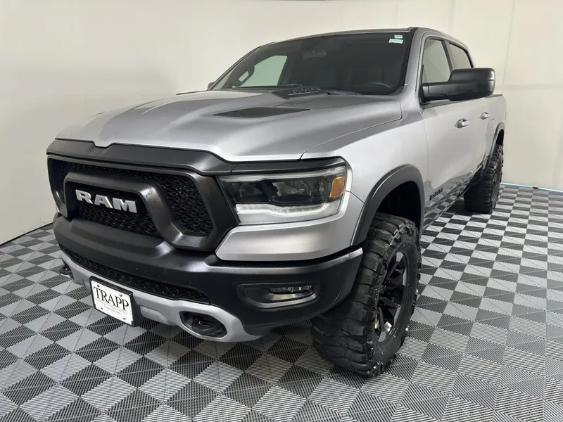 2019 RAM 1500 Rebel in Gray — front three-quarter view