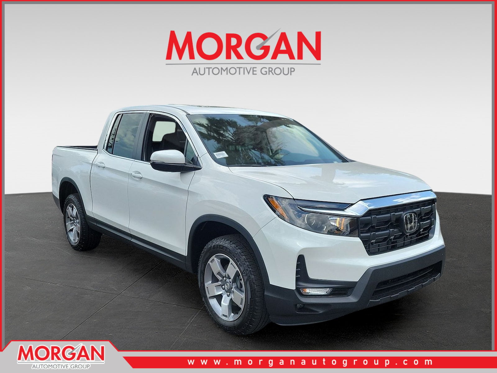 2026 Honda Ridgeline RTL in Platinum White Pearl — front three-quarter view