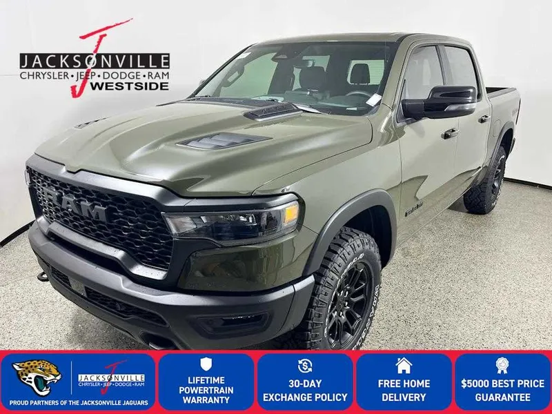 2026 RAM 1500 Rebel in Tank Exterior Paint — front three-quarter view