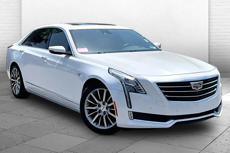 2017 Cadillac CT6 Luxury AWD in Crystal White Tricoat — front three-quarter view