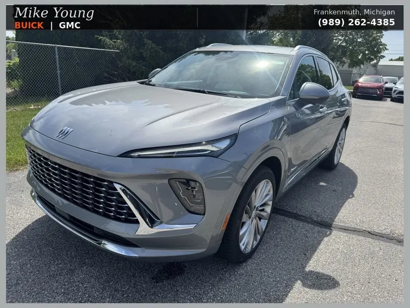 2026 Buick Envision Avenir in Moonstone Gray Metallic — front three-quarter view